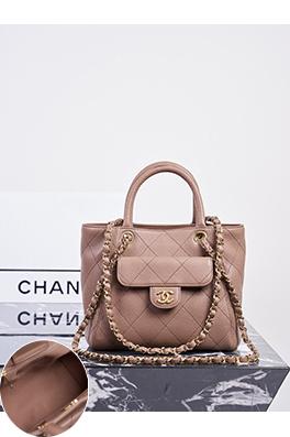 シャネル レディース春夏コレクション ミルクティーカラー スモールトートショッピングバッグ
