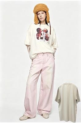 アクネストゥディオズコピー Acne Studios クマ柄プリントの厚半袖Tシャツ