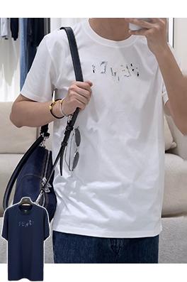 フェンディ FENDI カラーブロック刺繍文字入り半袖Tシャツ