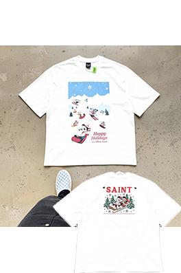 セントマイケルブランドスーパーコピー ミッキーマウスハッピーホリデーニューイヤー限定半袖Tシャツ