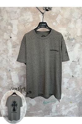 クロムハーツスーパーコピー ヘザーグレーのクロスグレー半袖Tシャツ