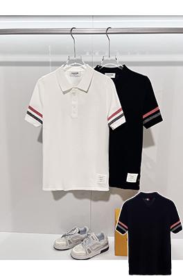 トムブラウンコピー 新モデルカラーブロックニットの半袖ポロシャツ