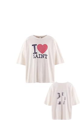 セントマイケル ドロップショルダーのゆったりとした半袖Tシャツ