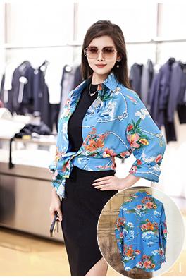 激レア！ GIANNI VERSACE 蝶と花プリント 長袖シャツ ルイヴィトン レーヨン製花柄長袖シャツ 15,800円 CCS048665