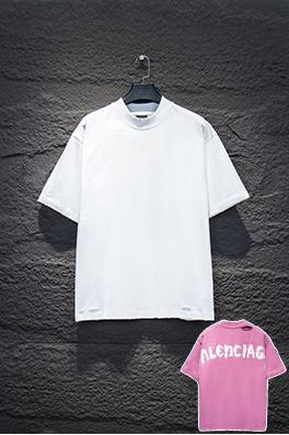バレンシアガブランドスーパーコピー BALENCIAGA ダメージとダメージをしたプリントの半袖Tシャツ
