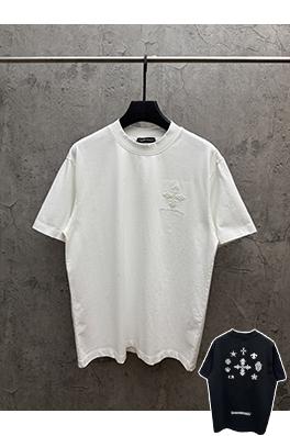 クロムハーツ クラシックな刺繍入り変色半袖Tシャツ