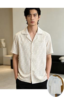 フェンディスーパーコピー ダブルFモノグラムジャカード半袖シャツ