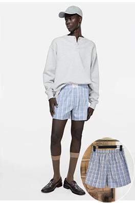 アクネストゥディオズ Acne Studios ロゴ入りチェック柄ショートパンツ