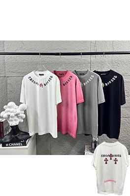 クロムハーツ クラシックなダメージヴィンテージスタイルの3D厚シリコン半袖Tシャツ