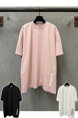 ジルサンダースーパーコピー Jil sander 縦型ロゴプリントの半袖Tシャツ