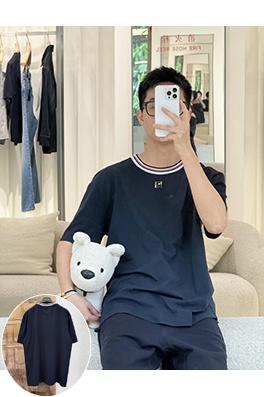 フェンディスーパーコピー カラフルなリブ編み刺繍入り半袖Tシャツ