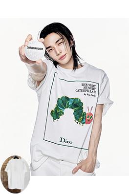 ディオールコピー Dior キャタピラー刺繍プリント半袖Tシャツ
