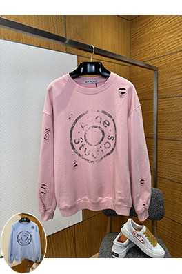 アクネストゥディオズコピー Acne Studios ダメージプリントの破れたクルーネックのスウェットシャツ