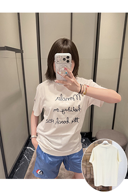 モンクレール レタープリント半袖Tシャツ