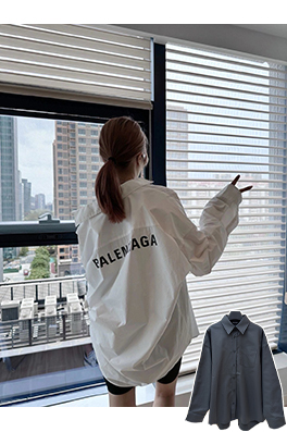 バレンシアガブランドコピー BALENCIAGA プリントロゴ入りシャツジャケット