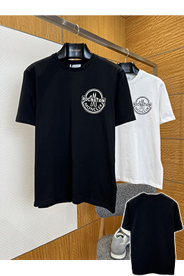 モンクレールスーパーコピー オフセットプリントのロゴ入りクルーネック半袖Tシャツ