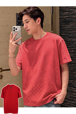 ルイヴィトン グラデーションエンボスクルーネック半袖Tシャツ