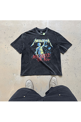 セントマイケル×ベルベルジン×メタリカスーパーコピー 3社コラボレーションのウォッシュ半袖Tシャツ