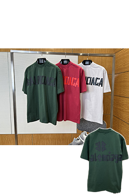 バレンシアガ BALENCIAGA ダメージのダクトテープ文字プリント入り破れた半袖Tシャツ