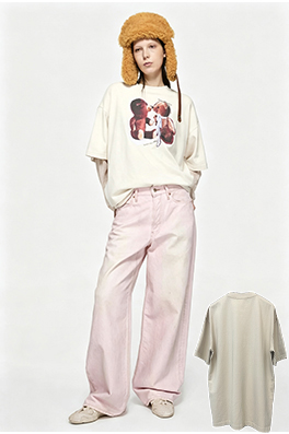 アクネストゥディオズコピー Acne Studios クマ柄プリントの厚半袖Tシャツ