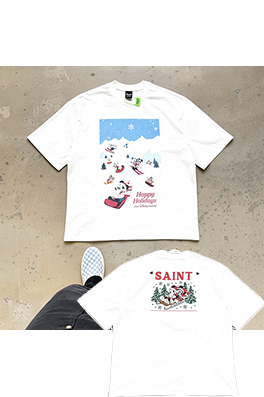 セントマイケルブランドスーパーコピー ミッキーマウスハッピーホリデーニューイヤー限定半袖Tシャツ
