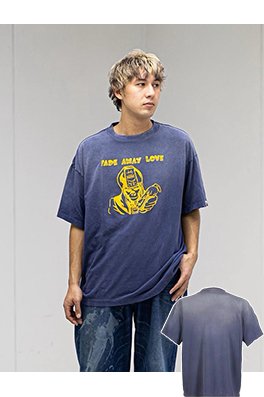 セントマイケルブランドスーパーコピー BAPE AWAY LOVE「エイプヘッド」ウォッシュ半袖Tシャツ