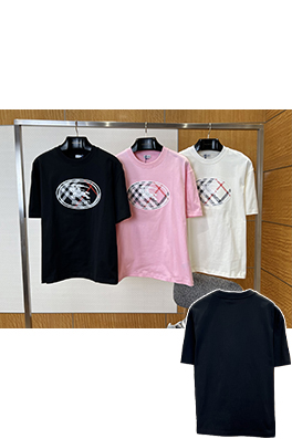 バーバリー 乗馬騎士ロゴ入りチェック柄プリント半袖Tシャツ
