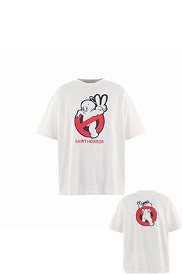 セントマイケルコピー SAINT HORROR ヴィンテージ風ダメージの半袖Tシャツ