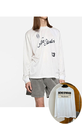 アクネストゥディオズコピー Acne Studios ダークカラーのジャカード織りレタープリント長袖シャツ