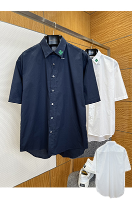 ディオールスーパーコピー 四つ葉の刺繍入り半袖シャツ