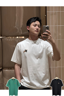 バーバリー 歯ブラシの刺繍ロゴ入り半袖Tシャツ