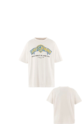 セントマイケルブランドスーパーコピー SAINT WORLD HARSH REALITY OF LIVING TODAY プリント柄の半袖Tシャツ