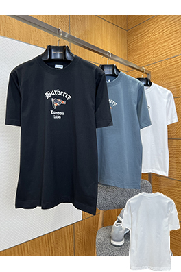 バーバリーコピー BURBERRY クラシックな刺繍ロゴ入りコットン半袖Tシャツ