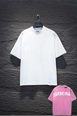 バレンシアガブランドスーパーコピー BALENCIAGA ダメージとダメージをしたプリントの半袖Tシャツ