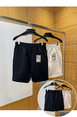 バーバリースーパーコピー BURBERRY チェック柄ラベルアップリケ付きコットンショーツ