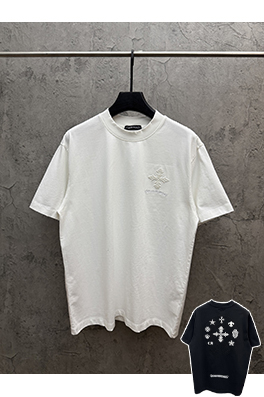 クロムハーツ クラシックな刺繍入り変色半袖Tシャツ