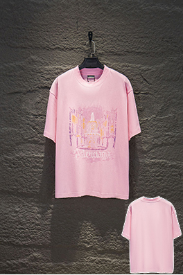 バレンシアガ BALENCIAGA クラシックな白インクのダイレクトプリント半袖Tシャツ