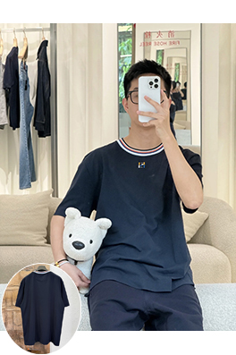 フェンディスーパーコピー カラフルなリブ編み刺繍入り半袖Tシャツ