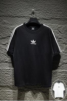 バレンシアガ X アディダススーパーコピー Balenciaga コラボレーション刺繍入り半袖Tシャツ