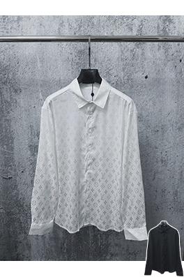 ルイヴィトンコピー 新モデルクラシックアイスシルクジャカードロゴプリント長袖シャツ