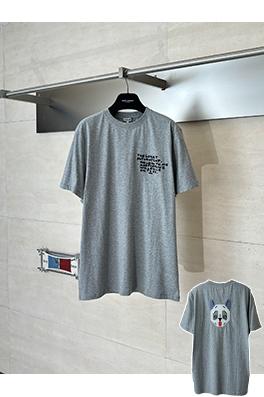 ロエベ Louis Wain コラボレーション 猫の刺繍入り花柄 グレー 半袖Tシャツ