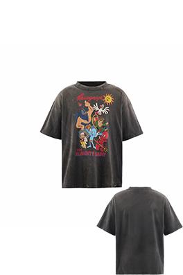 セントマイケルコピー Saint Michael MX6 レトロな漫画柄の半袖Tシャツ
