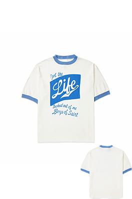 セントマイケル I got the Life Boys of Saint カラーブロックデザインの半袖Tシャツ