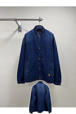 ルイヴィトンスーパーコピー クラシックなダメージをしたヴィンテージ風シングルブレストロゴデニムジャケット