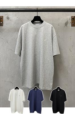 サンローラン クラシックな小さなロゴ刺繍入りの厚の半袖Tシャツ