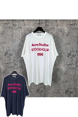 アクネストゥディオズブランドコピー Acne Studios 1996 クラシックロゴ入りフロッキー半袖Tシャツ