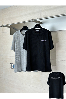 ディオールブランドスーパーコピー Christian Dior Couture ワッフルヘンリーカラー半袖Tシャツ