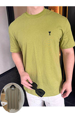 アミブランドコピー クラシックなエンボスのADCシルエット無地半袖Tシャツ