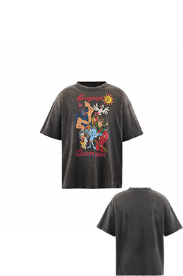 セントマイケルコピー Saint Michael MX6 レトロな漫画柄の半袖Tシャツ