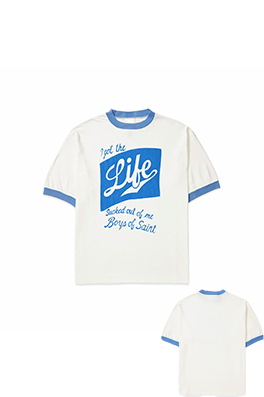 セントマイケル I got the Life Boys of Saint カラーブロックデザインの半袖Tシャツ